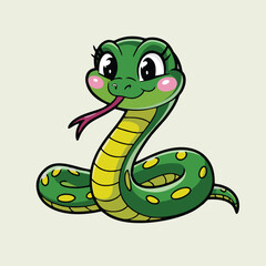 Adorable Cartoon Snake Illustration - Cute Vector Design