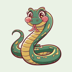 Fototapeta premium Adorable Cartoon Snake Illustration - Cute Vector Design