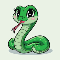 Adorable Cartoon Snake Illustration - Cute Vector Design