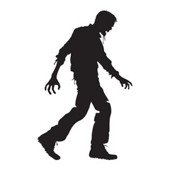 Zombie walking silhouette vector illustration