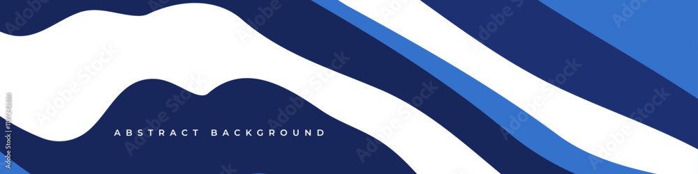 Poster white and blue modern abstract background with curves and wave shapes. wide banner design with brigh
