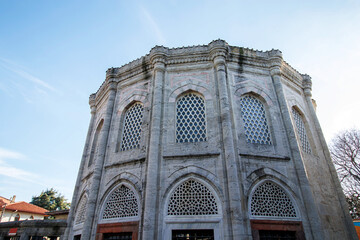 historical ottoman period turkish tomb (turbe) in eyup old town, istanbul