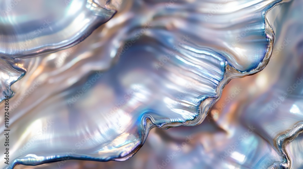 Poster high resolution abstract texture of nacre shimmering mother of pearl shell captured in detail for ar