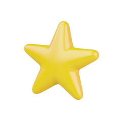 vibrant yellow 3d star shape against a pale green background