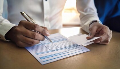 Filling out a registration card with care during a personal or professional event