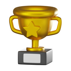 3D render, Glory Trophy for Achievement and Celebration, Icon Illustration