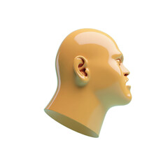 profile view of a smooth glossy sculpture