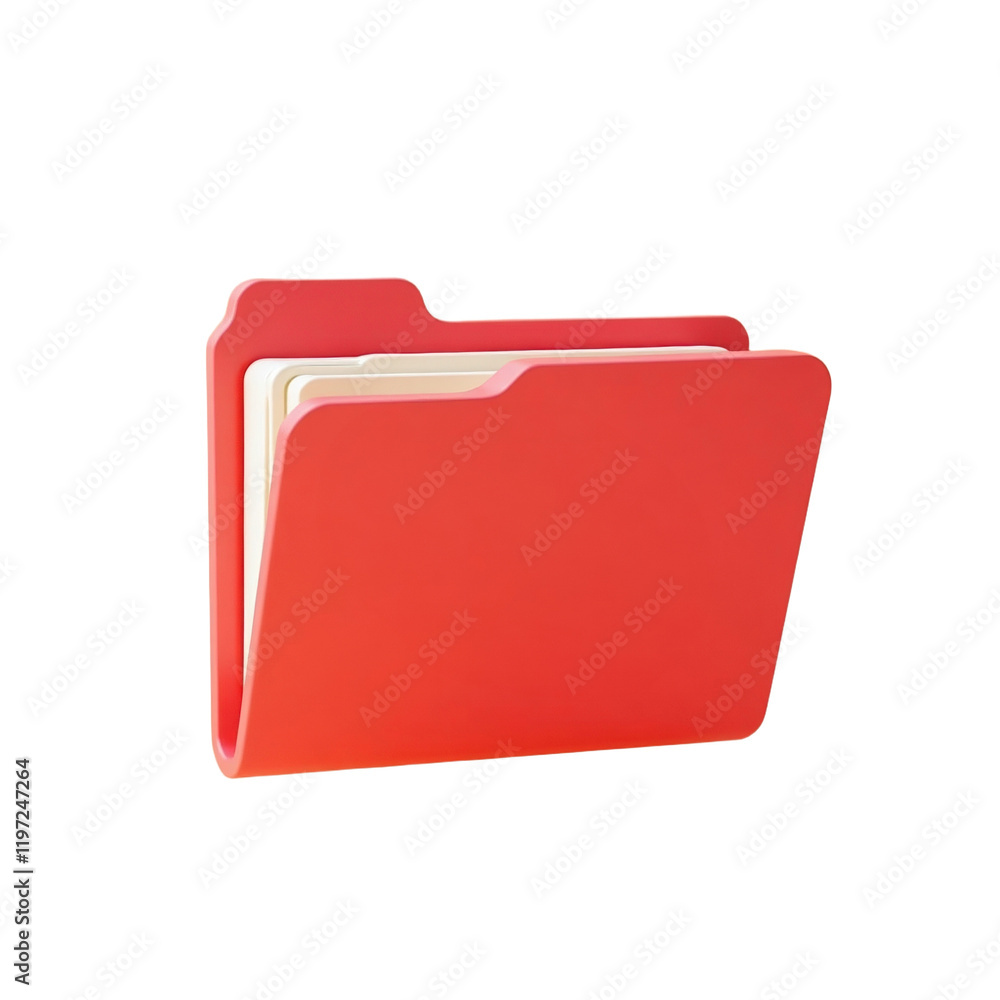 Poster 3d red folder on background