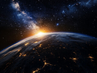 Obraz premium Stunning Earth View from Low Orbit