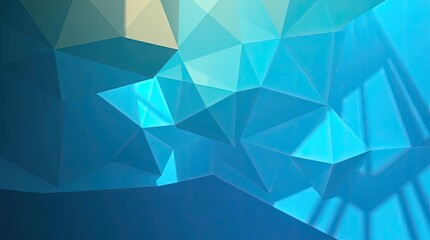 Fototapeta premium Origami folded paper aesthetic representing a deep underwater abyss. Blue sun light. Dominant colors are terracotta 