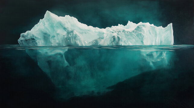 Iceberg Cross-Section Above and Below Water