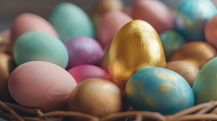 Vibrant Easter Eggs in a Nest