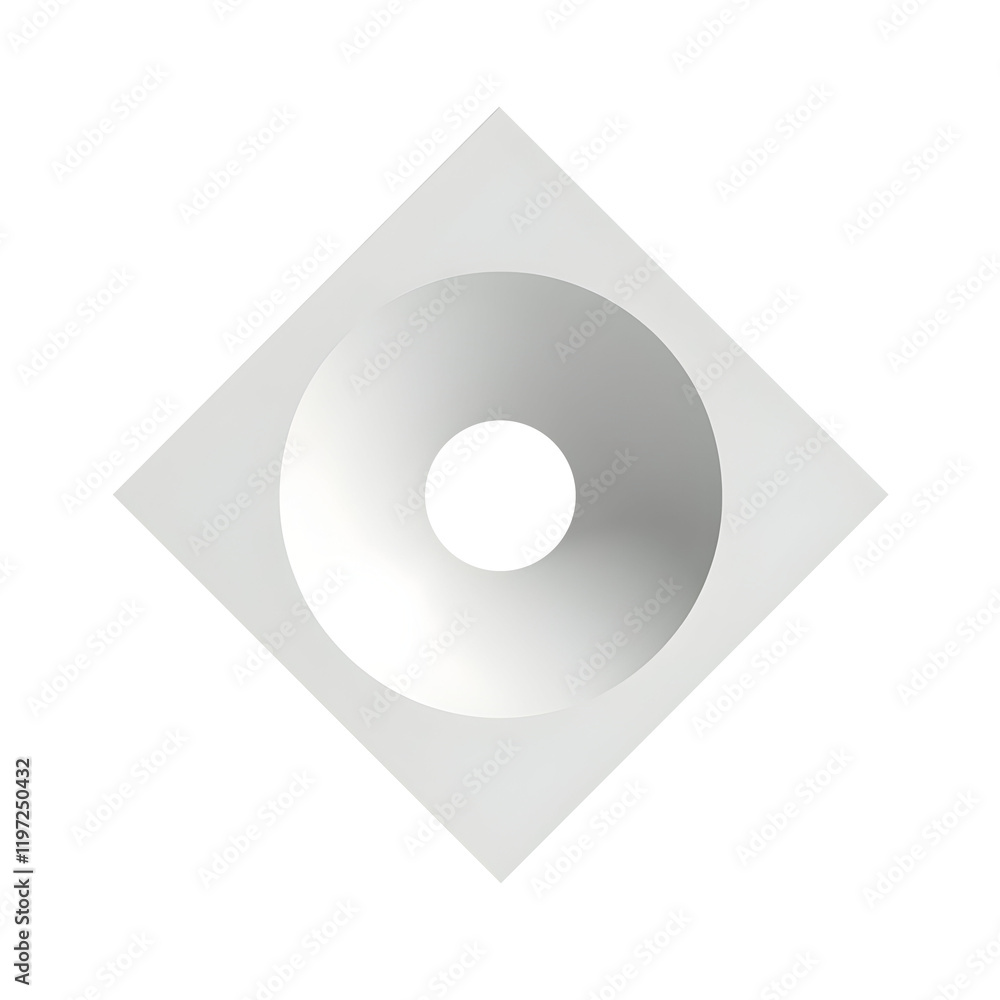 Poster a mesmerizing interplay of light and shadow on a pristine white diamond shape, featuring a central c