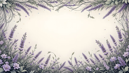 Lavender floral frame