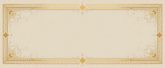 Elegant Gold Frame Design Beige Background Certificate Template