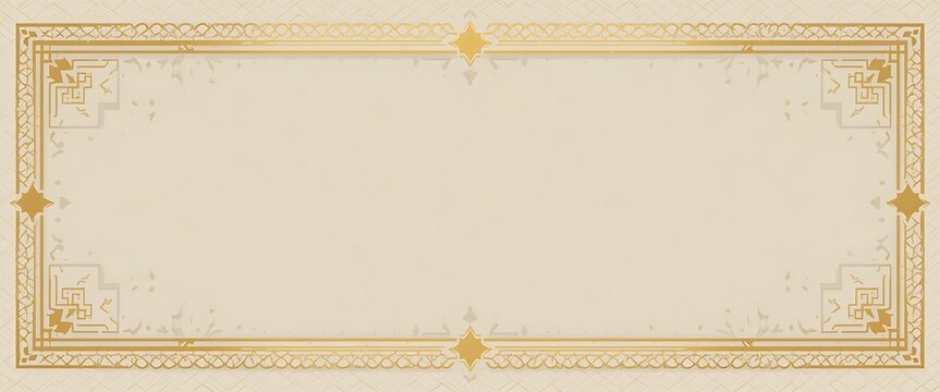Elegant Gold Frame Design Beige Background Certificate Template