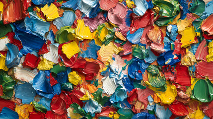 abstract art on canvas, created with rich, multicolored oil paints