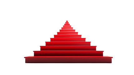  A striking image of a vibrant red stairway ascending into the top, symbolizing growth and advancement