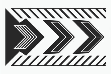 geometric pattern, arrow shapes, black and white, minimalist design, repetitive elements, directional symbols, graphic design, bold contrast, simple shapes, linear progression, forward motion concept,