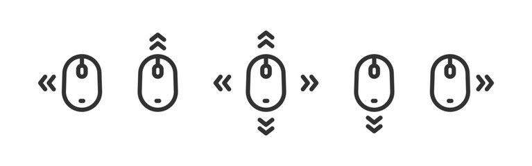 Computer mouse icon. Device scroll. Mouse cursor pointer.