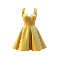 elegant yellow dress on pink background