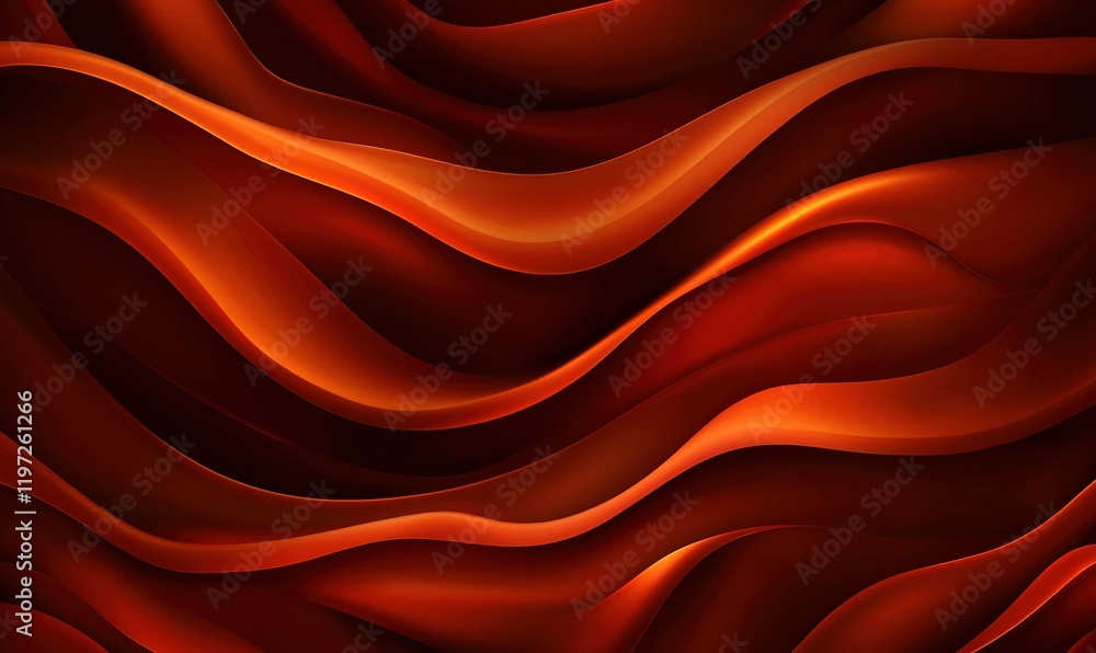 Poster flowing red waves abstract background design for digital art or web banner