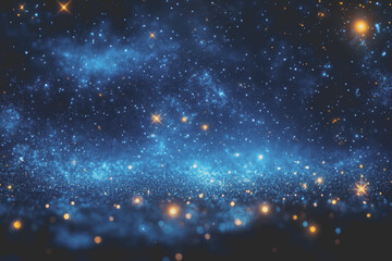 Obraz premium A radiant blue background featuring sparkling stars creates a magical and captivating visual.