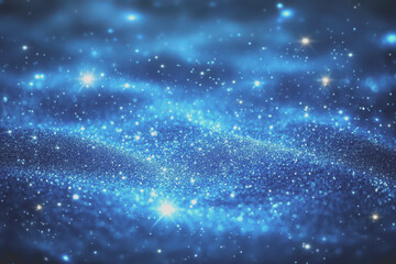 Fototapeta premium A radiant blue background featuring sparkling stars creates a magical and captivating visual.