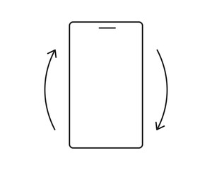 Rotate Mobile Phone icon, rotation symbol with arrows set. Turn device, screen. Ui button, web or app. Vertical or horisontal, phone screen