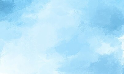 Fototapeta premium Light blue watercolor sky background, soft clouds texture, ethereal backdrop for peaceful designs