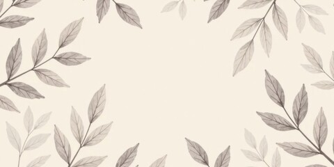 Elegant Watercolor Greenery Frame Delicate Branches and Leaves on a Soft Background for Design Projects