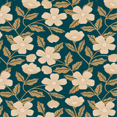 Vintage Pattern Flower Floral illustration Design Vector 