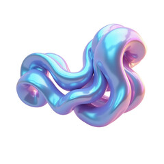 Obraz premium intertwining iridescent pastel shapes: an abstract 3d form