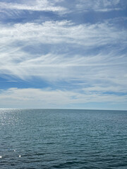 Blue sea and beautiful sky clouds