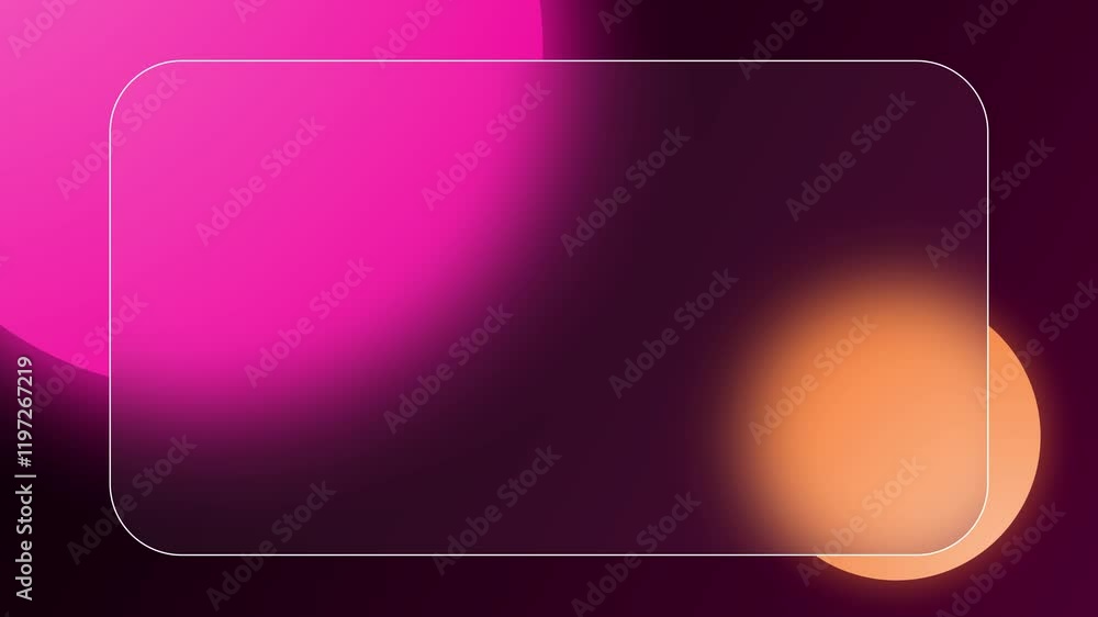 Poster glassmorphism ui element with pink and orange gradient background - looping animation