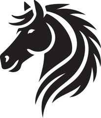 black and white horse head
