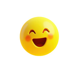 Fototapeta premium vibrant yellow emoticon displays a joyful open-mouthed laugh
