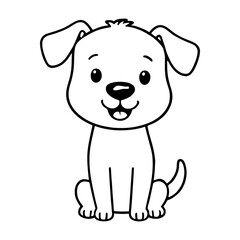 dog icon line art vector design