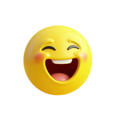 Fototapeta premium cheerful yellow emoticon expresses pure joy and laughter