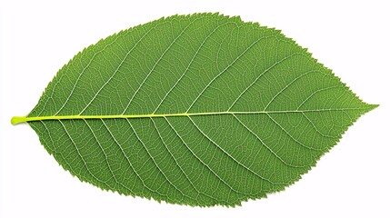 Obraz premium green leaf illustration with soft shading, placed against a pure white background, emphasizing its durability. [Christina leaves]:[isolate on white background.Illustrations] 