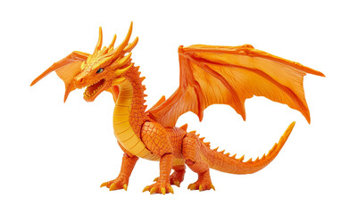 Toy Dragon in Orange isolated on transparent Background