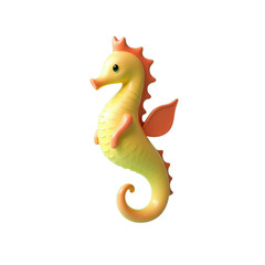 Fototapeta premium charming yellow 3d rendered seahorse