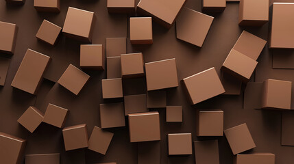 abstract geometric 3d background with mocha brown cubes