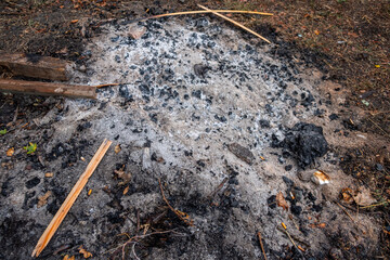 Fototapeta premium ash from the remains of a fire already extinguished
