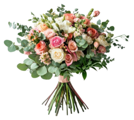 PNG Beautiful bridal bouquet flowers roses arrangement.