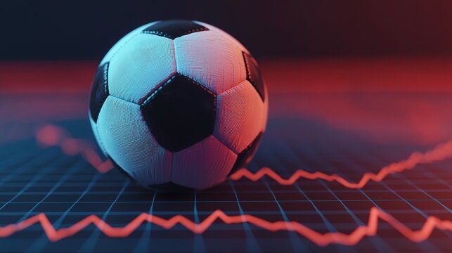 Classic Soccer Ball on Graph Background Representing Sports Analysis - Powered by Adobe