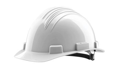 White Construction Hat isolated on transparent Background