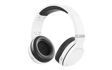 Wireless Headphones in White isolated on transparent Background