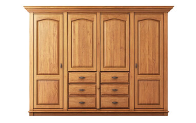 Brown Wooden Wardrobe isolated on transparent Background