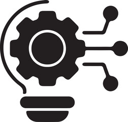 The illustration of a light bulb gear icon with access control